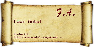 Faur Antal névjegykártya